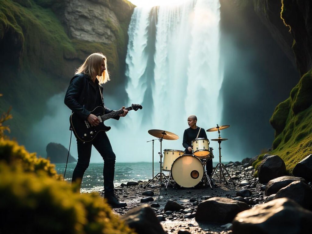 band music under waterfall copy